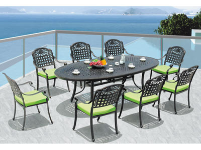 Garden aluminum furniture table and chairs 1+8 DR-3281T/3250AC